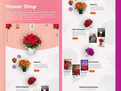 Flower Shop Website app branding design graphic design illustration logo typography ui ux vector