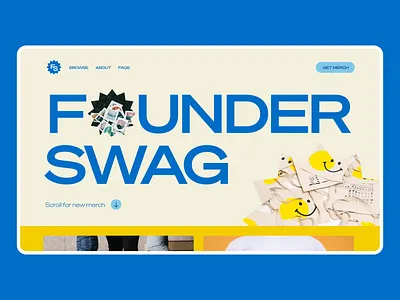 Landing Page Design above fold branding fold header homepage homepage design landing page landing page design merch merch store merch website merchandise merchandise store top nav top navigation visual identity