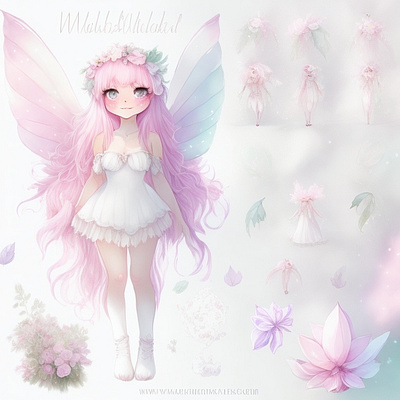 Rainbow Pastel Fairy clipart design fairy fairytale graphic design illustration pastel