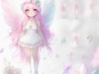 Rainbow Pastel Fairy clipart design fairy fairytale graphic design illustration pastel