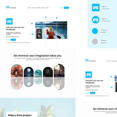 PicoStudio - A photo Editing App (Landing page illustration) 3d adobexd animation awesome best branding design featured figma graphic design illustration landing logo motion graphics ui uiux web webui wireframe