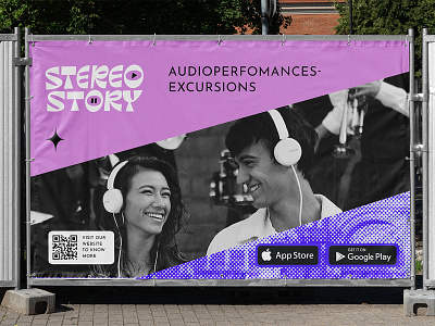 Stereo Story Identity banner billboard branding design download free freebie identity logo mockup mockups psd template typography