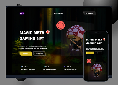 Magic meta gaming nft site blockchain design figma mint ui ux web3 webdesign