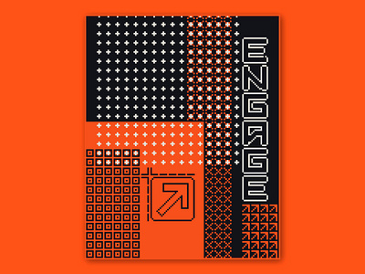 Engage - Pixel Poster Concept 8 bit album art cyberpunk futuristic orange pixel pixel art poster poster design