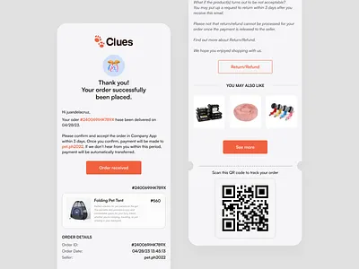 Daily UI #017 - E-mail Receipt dailyui email receipt mobile order shop ui ui design