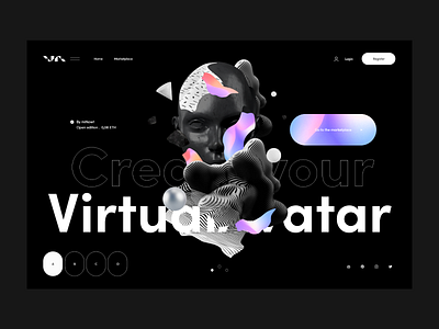Virtual Avatar Platform avatar creative custom design graphic illustration nft ui user interface ux virtual web web design web designer website