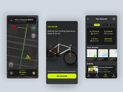 Bicycle Tracking App dailydesign ui uidesi