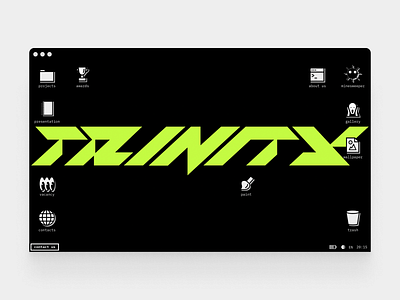 Portfolio site as a retro desktop dark mode developmnt icons interface portfolio responsive retro trinity ui ux web web design web interface