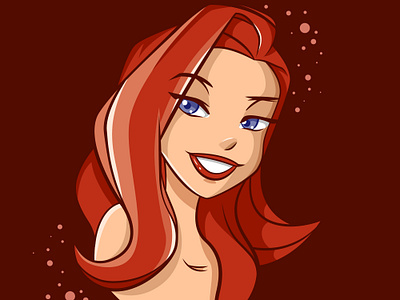 Smiling Redhair Girl Vector Illustration 2d 2d illustration adobe illustrator character character design color coloring digital art digital drawing digital painting girl graphic design illustration redhair sketch smile sticker vector vector illustration