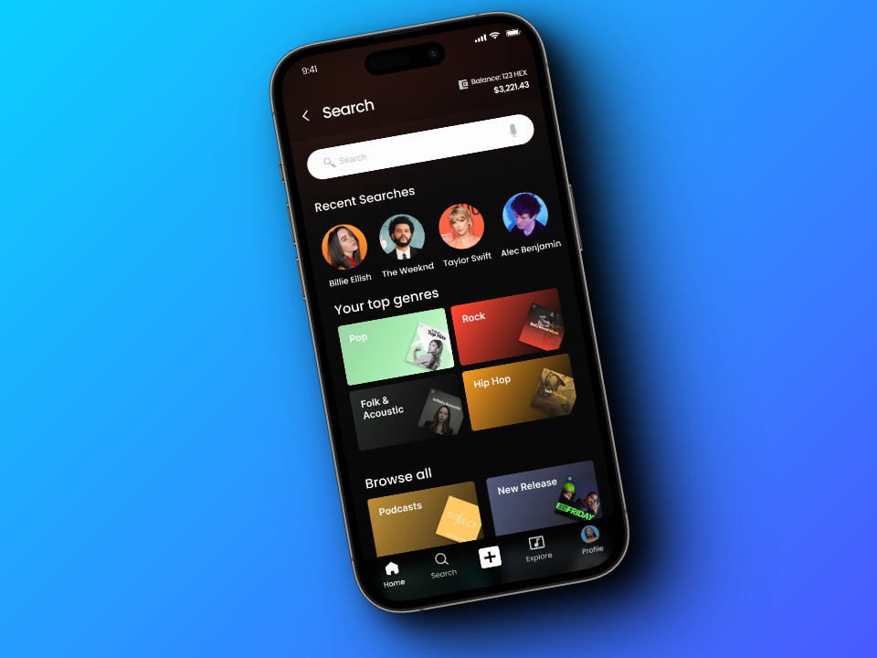 Music App Search Page by Mat Piotrowski on Dribbble