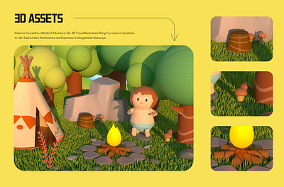 UI 3D illustration 3d assets cute design game graphic design illustration ui