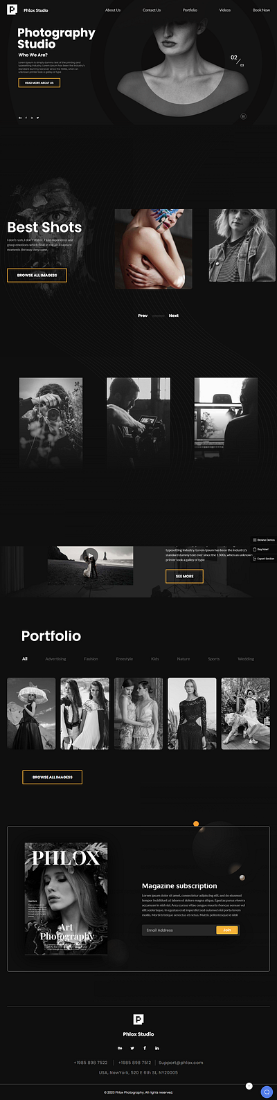 Photography Studio Wordpress website Development elementor website design website development wordpress wordpress development wordpress website