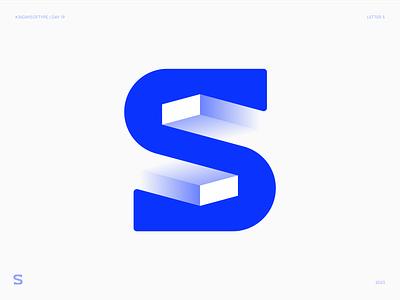 Letter S - Scale. 36 Days of Type. Day 19 blockchain branding cloud crypto cubes for sale gradient icon identity letter s lettering logo negative s logo saas software space startup unused