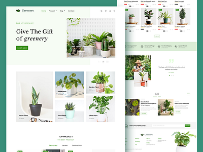 Greenery - Plant Landing Page design landing page typography ui ui ux ux web web design