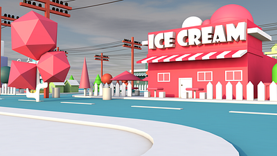 Ice cream shop 3dblender 3dcharacter adobeillustrator animation blender design icon photoshop ps