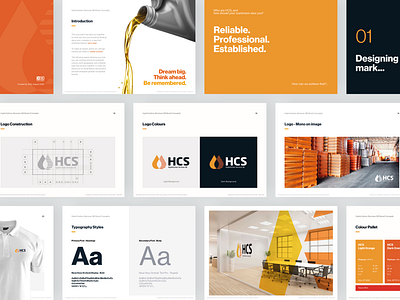 HCS - Brand Guidelines brand brand document brand guidelines brand identity branding hcs hcs logo logo logomark orange