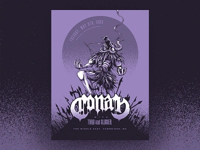 Conan Gig Poster concert doom fantasy illustration medieval monster screenprint viking weapons werewolf