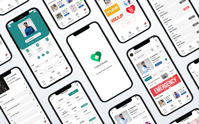 Unified Health App, Doctor App, Online Doctor app branding case study design doc graphic design healthapp illustration logo typography ui ux ux design vector