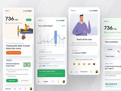 👑 Creditmiro - Your Credit Score & More credit credit app credit card credit score credit score app dribbble 2023 dribbble best shot finance app financial fintech app