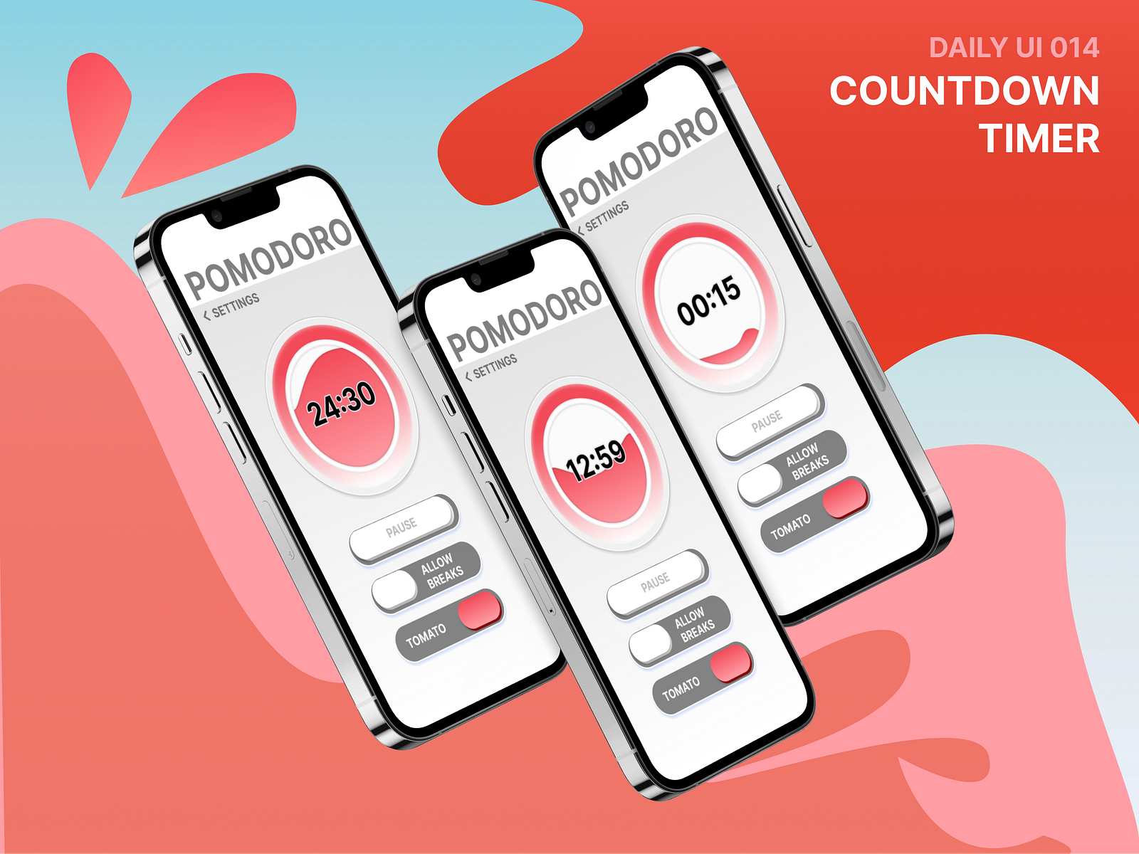 Daily UI 014 Pomodoro Countdown Timer by Joy Liu on Dribbble