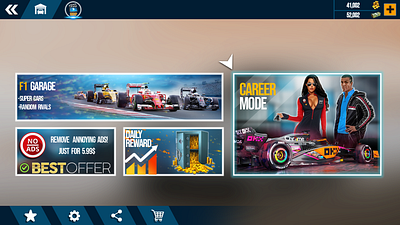Formula Car Game branding graphic design ui