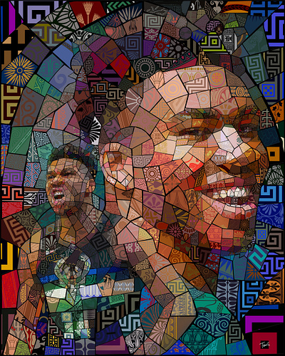 NBA 75th Anniversary Creator Series africanism arts for sports basketball finearts illustration nba photocollage photomosaic sport management sportsdesign