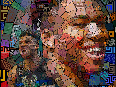 NBA 75th Anniversary Creator Series africanism arts for sports basketball finearts illustration nba photocollage photomosaic sport management sportsdesign