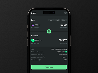 Swap Interface - Crypto Mobile App crypto crypto app crypto assets crypto balance crypto coins crypto mobile crypto portfolio crypto swap crypto swap details crypto swap info crypto swap interface crypto swap view digital wallet mobile wallet swap interface