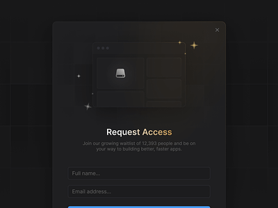 Request access modal app changelog component database design system dialog gradient hard drive icons illustration interface modal native popup product design saas stars table ui ux