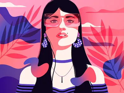 Lato. adobe beach branding clouds design drinks fireart flowers girl hot hotel illustration illustrator palm plants portrait summer ui vector vibes