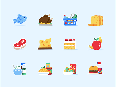 Food/Groceries Delivery app - icons food icons illustration procreate