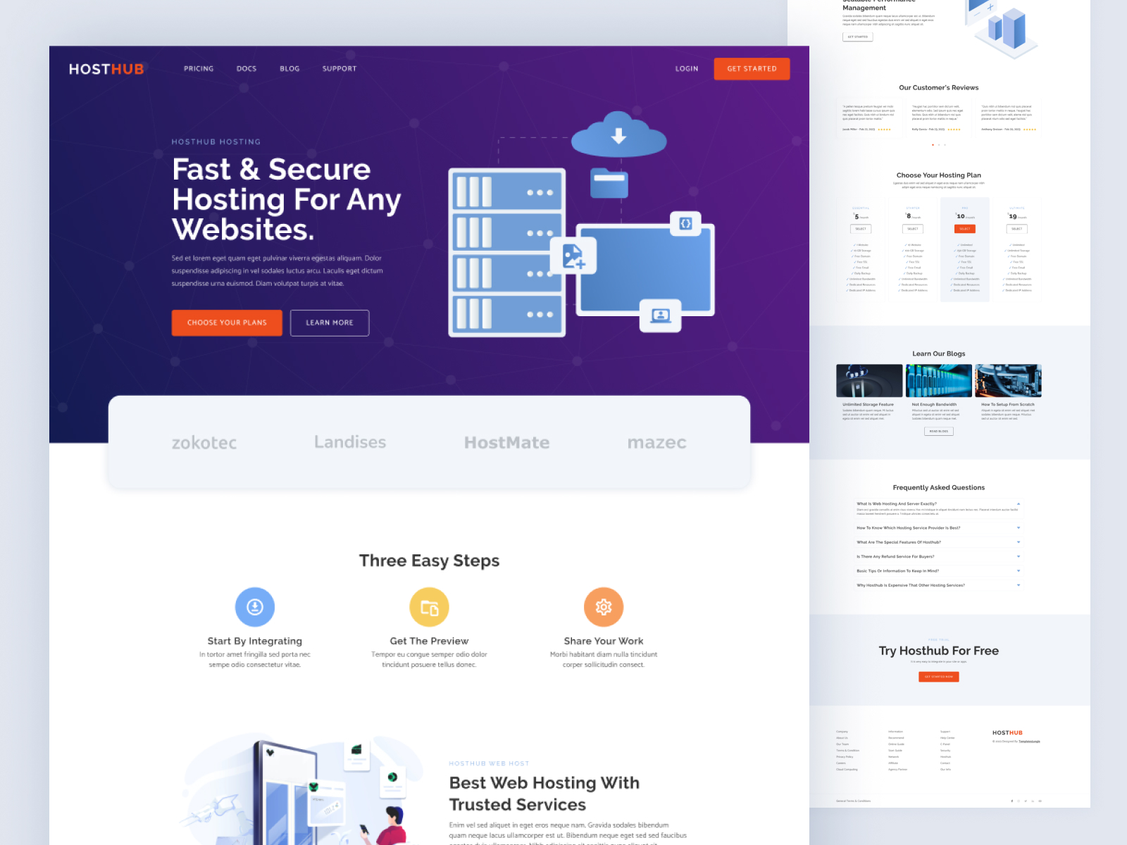 HostHub – Web Hosting Website Design By TemplatesJungle On Dribbble