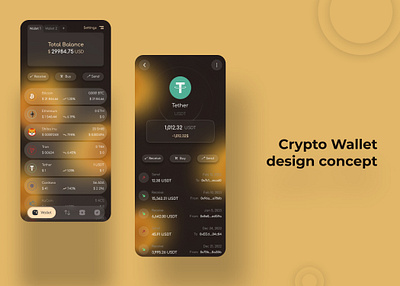 Crypto Wallet design concept app design ui