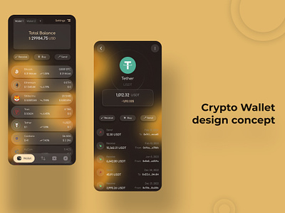 Crypto Wallet design concept app design ui