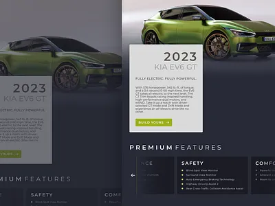 Kia EV6 GT banner car carousel figma gt kia ui web design