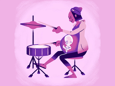 Fam Jam baby character cymbals design drumming drums illustration music musician parenting texture