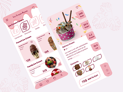 Ice Cream app design graphic design mobile app ui ux