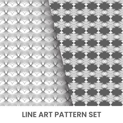 Pattern Set with Floral Line Forming abstract background clothing fabric floral line forming pattern set template