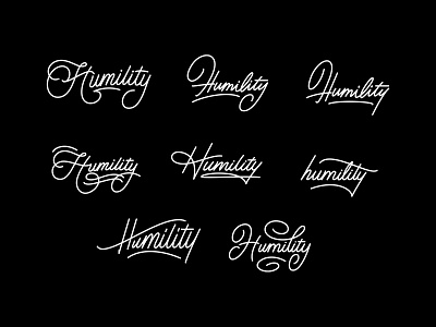 Humility | Concept Sketches concepts h handlettered humble humility illustration lettering ligature monogram monoline script swash swirl texture typography unused