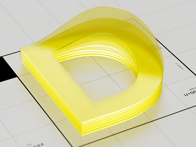 Letter D 3d type letter d redshift typography