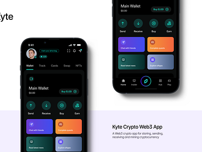 Web3 Crypto Dark mode design concept app branding design figma illustration logo saas ui ux webpage