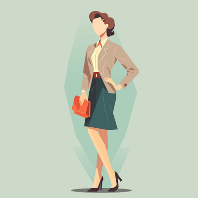 Corporate Woman, Flat Illustration 2d animation businesswoman character design corporate lady corporate woman fashion flat illustration graphic design style vector illustration woman women working woman