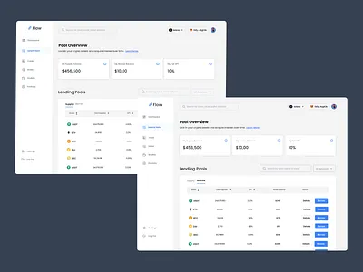 DeFi Lending Pool crypto lending defi defi lending pool lending pool dashboard ui web3 web3 design