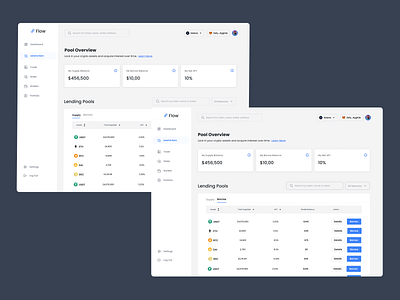 DeFi Lending Pool crypto lending defi defi lending pool lending pool dashboard ui web3 web3 design