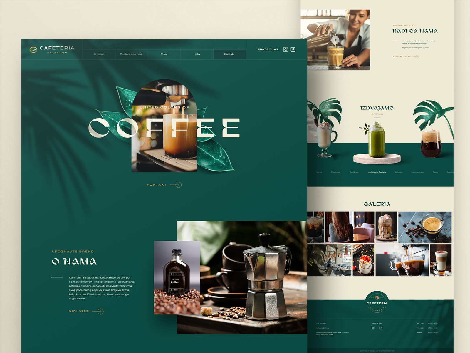 Cafeteria - Logo, Website, Brand identity animation brand branding cafe coffee design identity illustration label design leaf logo logotype menu card minimalistic print restaurant ui ux vector website website design