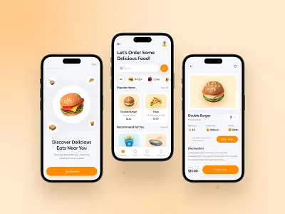 Food Delivery Mobile App 3d app design graphic design ui ux