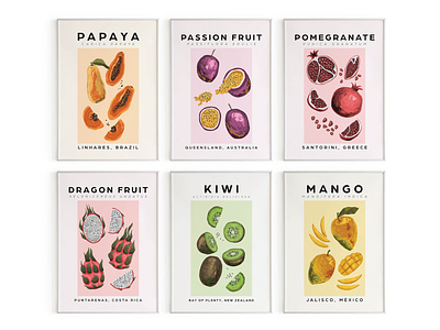 Fruit Market Print Series design graphic design illustration typography vector