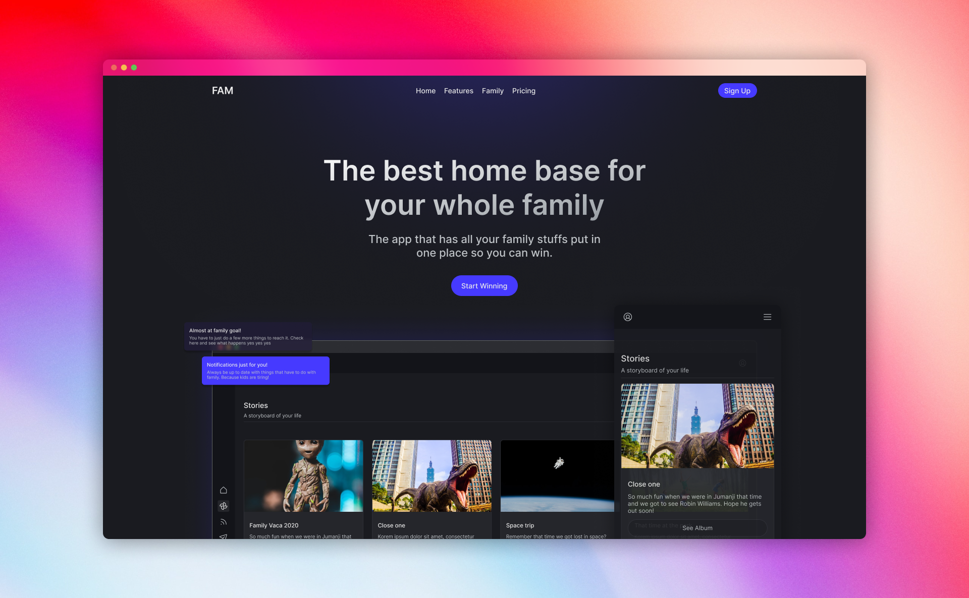 FAM App design ui ux
