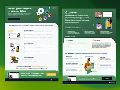 one pager design for Levanta amazon banner branding clean custom design customartwork flyer flyerdesign freelancer green illustration levanta marketing marketing design marketing flyer one page design one pager onepager saas whitepage