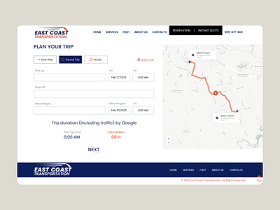 Plan Your Trip - Transportation ui ux